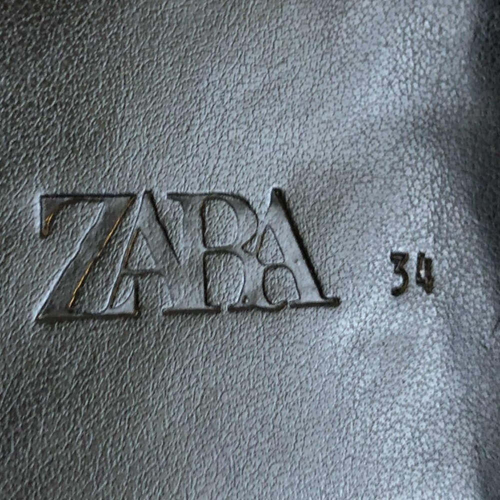 New ZARA Black Leather Studded Wooden Heel Mule Slip-on Clogs 3.5 - Picture 6 of 8